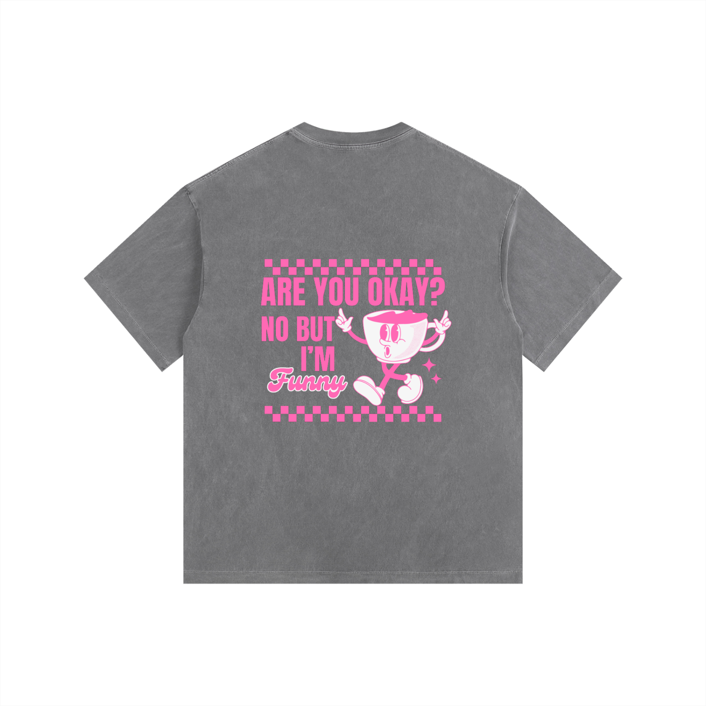 Are you okay? Vintage Washed Oversized Cotton T-Shirt