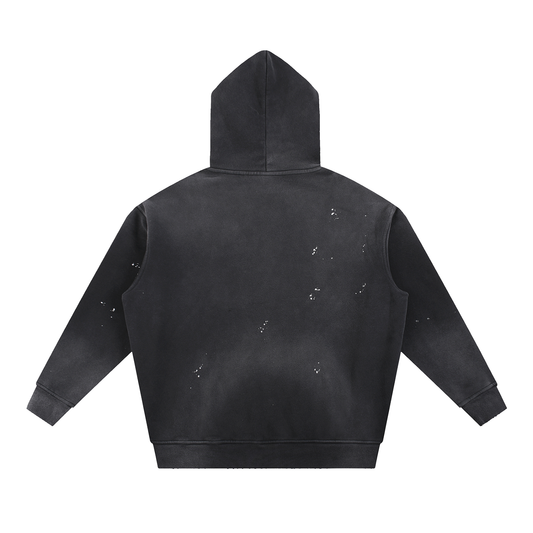 Mentally Spicy Vintage Washed Frayed Fleece Hoodie