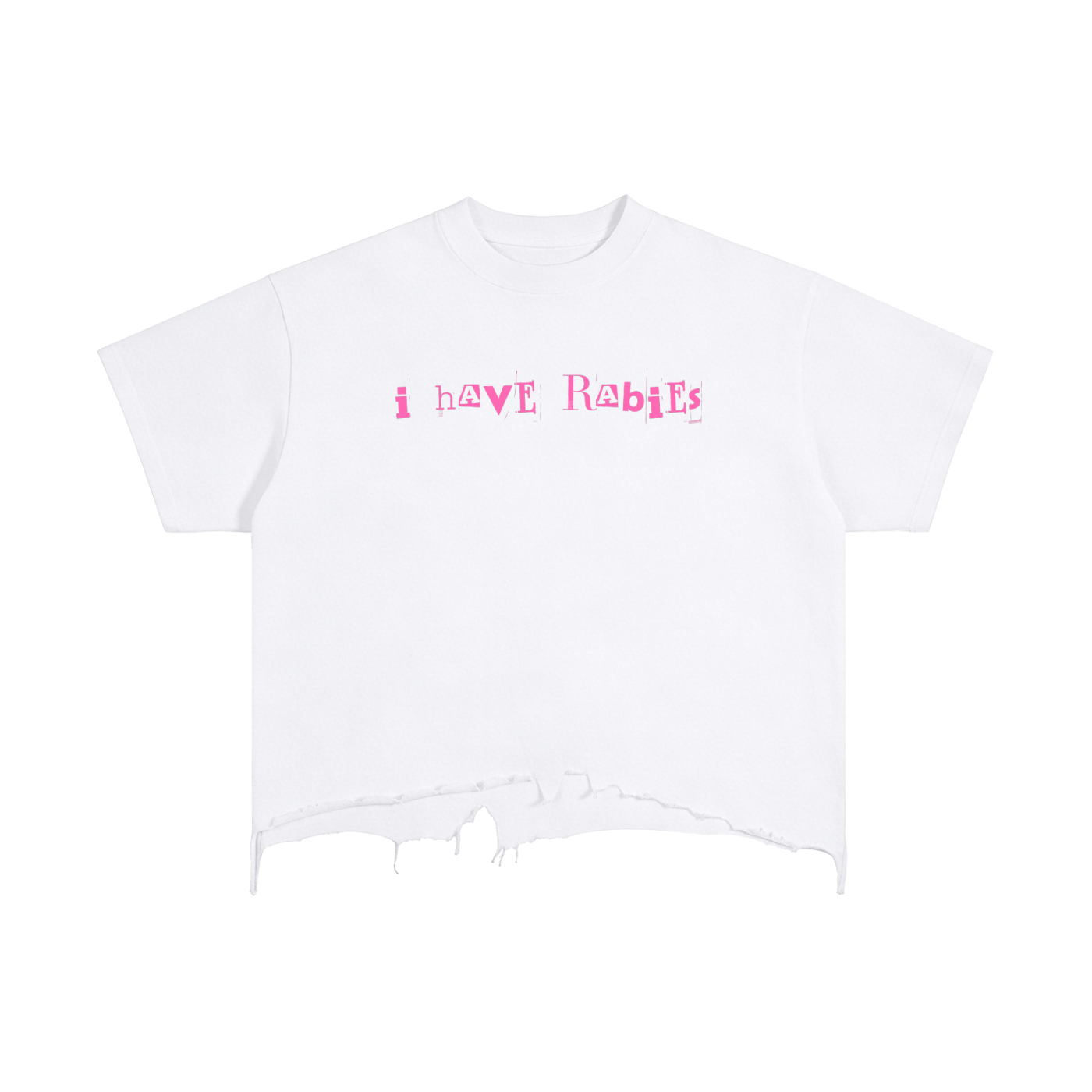 i have rabies Vintage Wash Boxy Distressed Hem T-Shirt