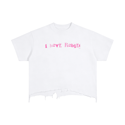 i have rabies Vintage Wash Boxy Distressed Hem T-Shirt