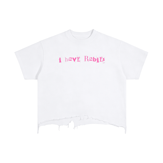 i have rabies Vintage Wash Boxy Distressed Hem T-Shirt