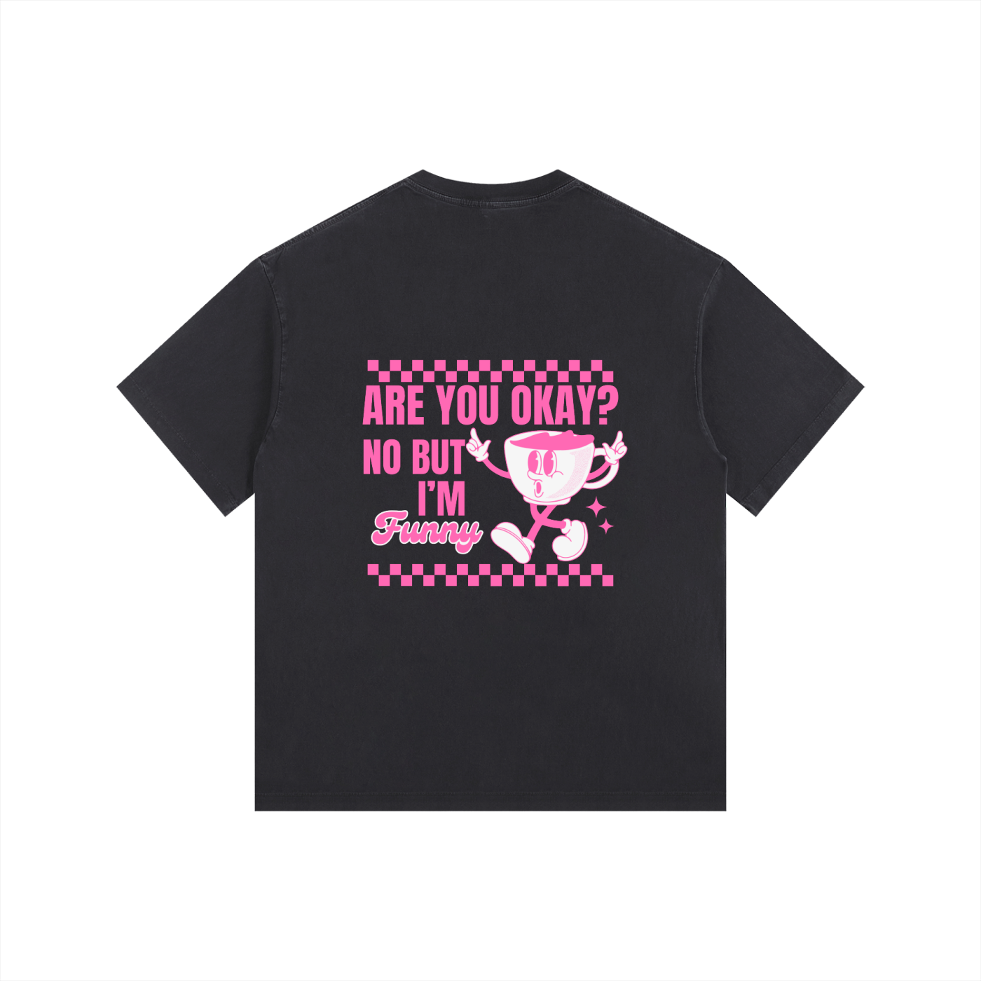 Are you okay? Vintage Washed Oversized Cotton T-Shirt