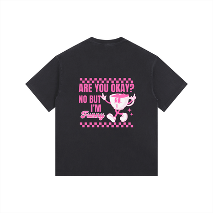 Are you okay? Vintage Washed Oversized Cotton T-Shirt