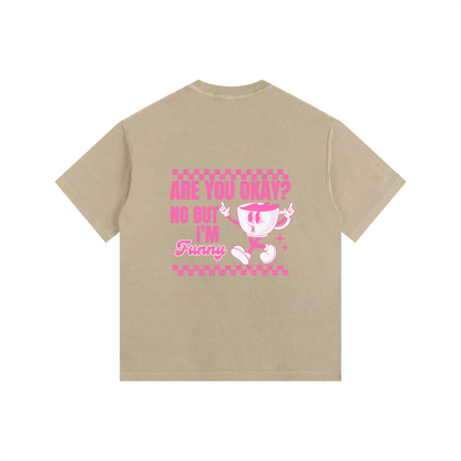 Are you okay? Vintage Washed Oversized Cotton T-Shirt