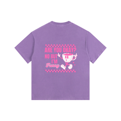 Are you okay? Vintage Washed Oversized Cotton T-Shirt