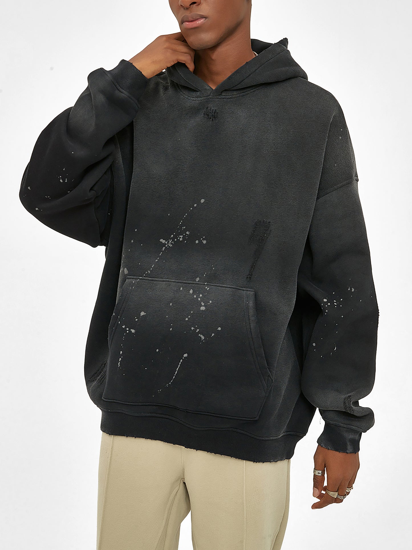 i have rabies Vintage Washed Frayed Fleece Hoodie