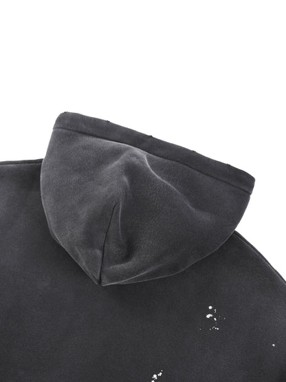 Mentally Spicy Vintage Washed Frayed Fleece Hoodie