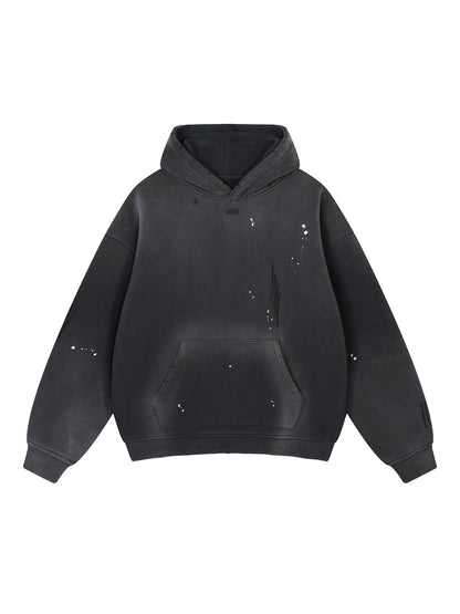Mentally Spicy Vintage Washed Frayed Fleece Hoodie