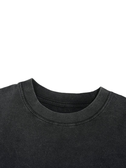 mentally spicy Vintage Wash Boxy Distressed Hem T-Shirt
