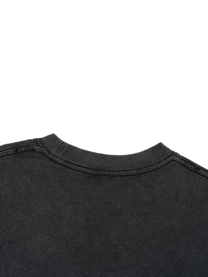 Are you okay? Vintage Wash Boxy Distressed Hem T-Shirt